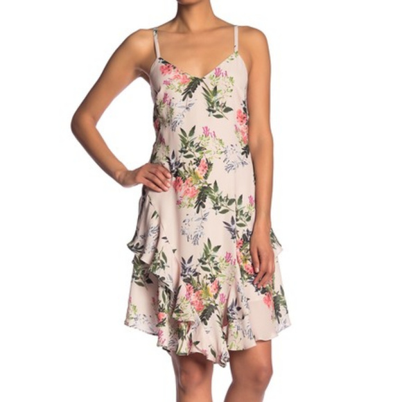 Parker Patterned Ruffled Hi-Lo Dress Mellow, Sz S - Picture 7 of 8